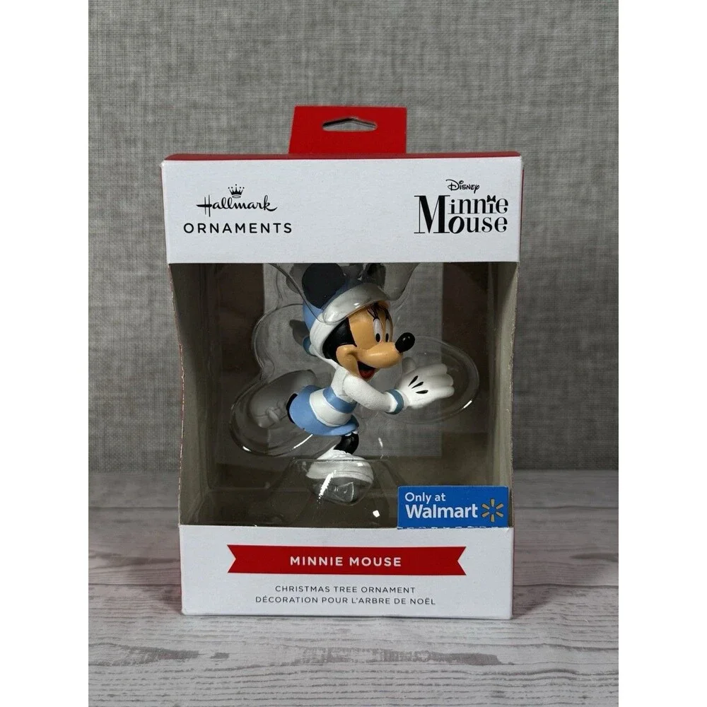 Hallmark Christmas Tree Ornaments Disney Minnie Mouse Blue & White New In Box